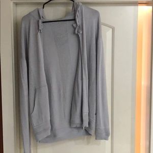 Lululemon blue/grey knit mesh zip front hoodie